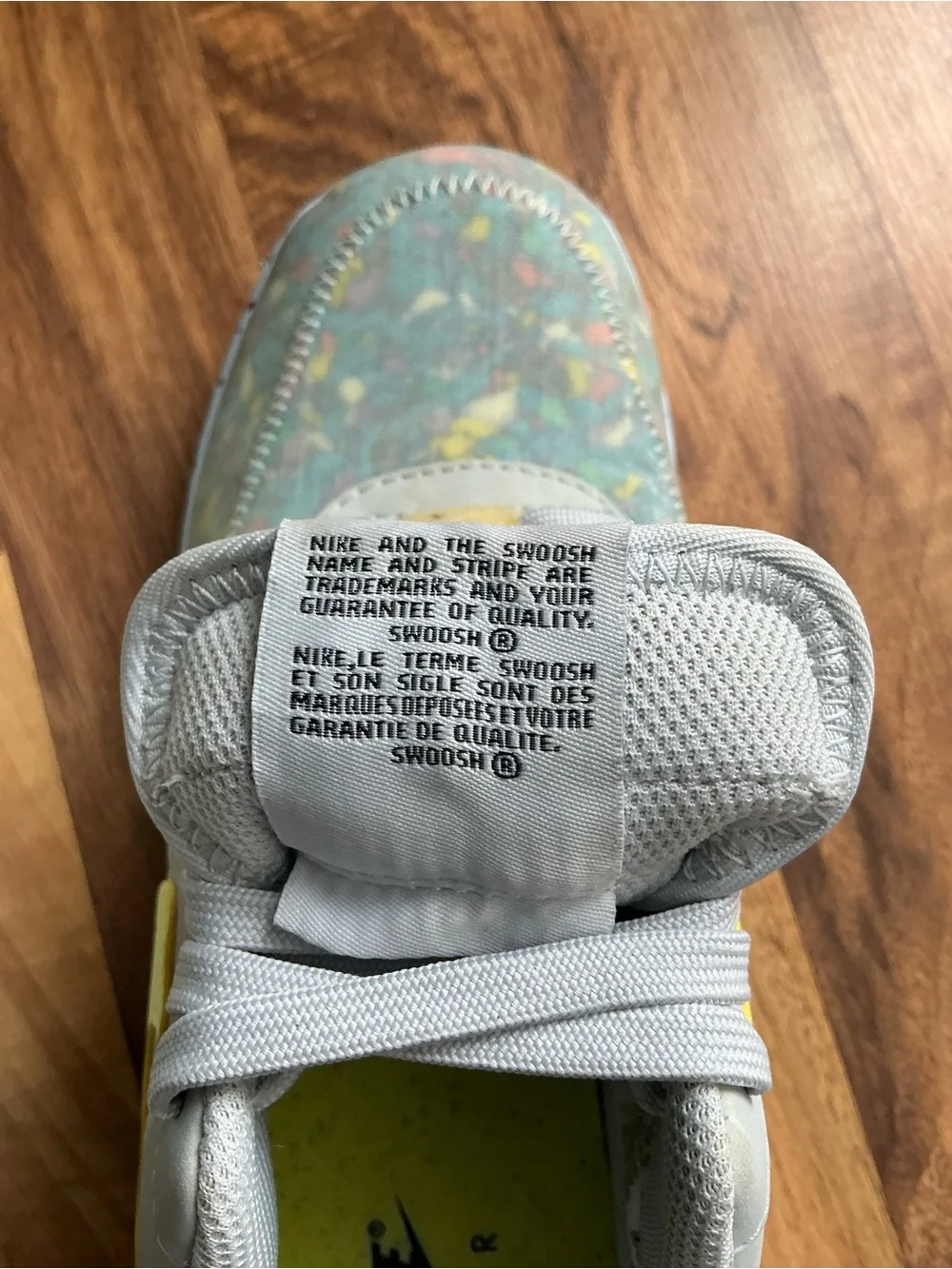 Nike Kids Air Force 1 Low Top Sneakers — White with Yellow & Pastel Confetti